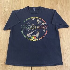 Bob Marley Zion Vintage T-shirt In This Bright Future Black Zion Tag Size XL Y2K